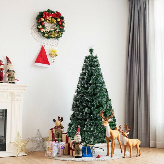 5' - 6' Pre-Lit Fiber Double-Color Lights Optic Christmas Tree-6'