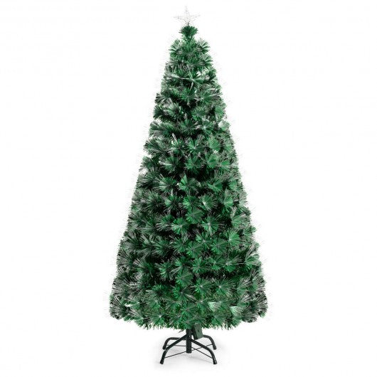 5' - 6' Pre-Lit Fiber Double-Color Lights Optic Christmas Tree-6'