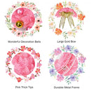 24 Inch Artificial PVC Christmas Wreath with Ornament Balls