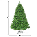 7 Feet Hinged Artificial Christmas Tree Holiday Decoration with Stand