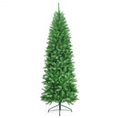 7 Feet PVC Hinged Pre-lit Artificial Fir Pencil Christmas Tree with 150 Warm White UL-listed Lights-7 ft