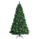7 Feet Pre-Lit Christmas Spruce Tree with 1198 Tips and 500 Lights-7 ft