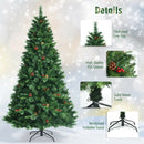 7 Feet Pre-Lit Christmas Spruce Tree with 1198 Tips and 500 Lights-7 ft