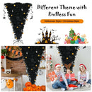 6 Feet Upside Down Artificial Christmas Tree with 270 Purple LED lights