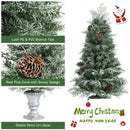4 Feet Artificial Pre-Lit Christmas Tree with Pine Cones