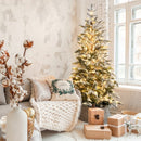 Artificial Snow Flocked Pencil Christmas Tree with Warm White LED Lights