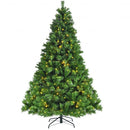 Pre-Lit Hinged Lifelike Lush Artificial Christmas Tree with PVC Tips-7'