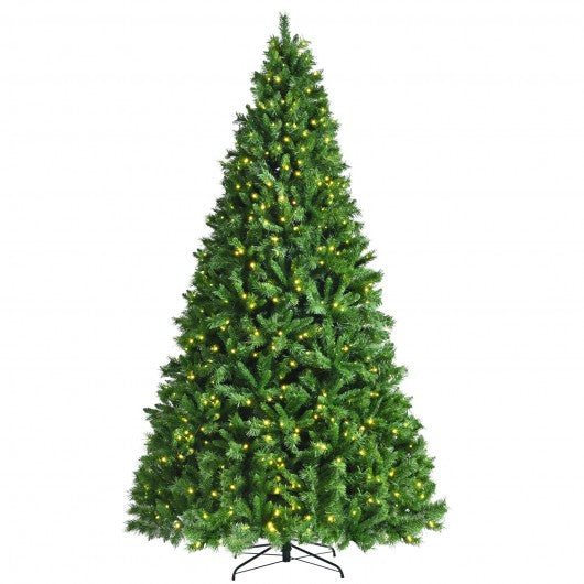 Pre-Lit Hinged Lifelike Lush Artificial Christmas Tree with PVC Tips-9'