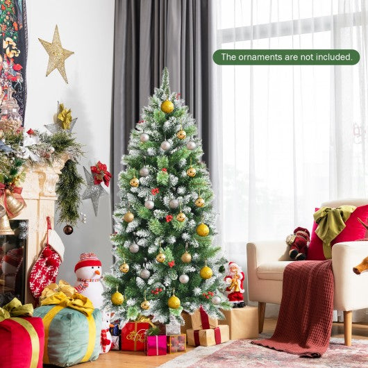 Snow Sprayed Christmas Tree for Holiday Festival Decoration-5 ft