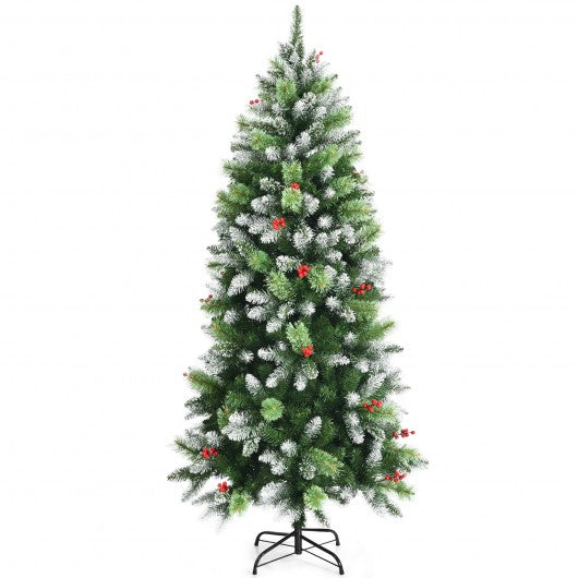 Snow Sprayed Christmas Tree for Holiday Festival Decoration-6 ft