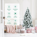 Flocked Hinged Artificial Christmas Slim Tree with Pine Needles-5 ft