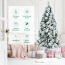 Flocked Hinged Artificial Slim Christmas Tree with Pine Needles-7 ft