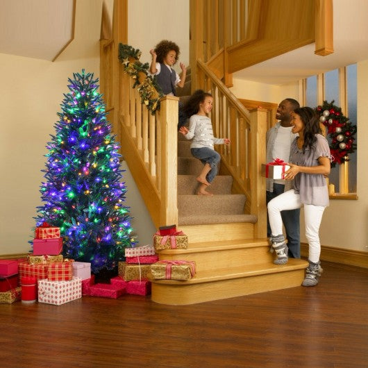 Artificial Christmas Tree with 2 Lighting Colors and 9 Flash Modes-6 ft