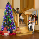 Artificial Christmas Tree with 2 Lighting Colors and 9 Flash Modes-8 ft