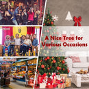 Pre-lit Christmas Hinged Tree with Red Berries and Ornaments-6 ft