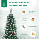 Pre-lit Artificial Pencil Christmas Tree with Pine Cones and Red Berries-5 ft