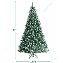 Artificial Snow Flocked Christmas Tree with Pine Cones