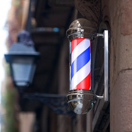 30" Barber Shop Pole Red White Blue Rotating Light