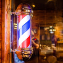 30" Barber Shop Pole Red White Blue Rotating Light