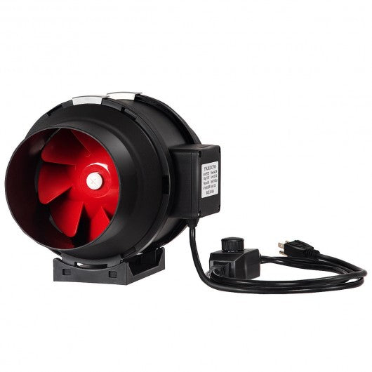 4" 6" 8" Inch Inline Duct Fan Ventilation Exhaust Plastic Fan w-Speed Controller-4"