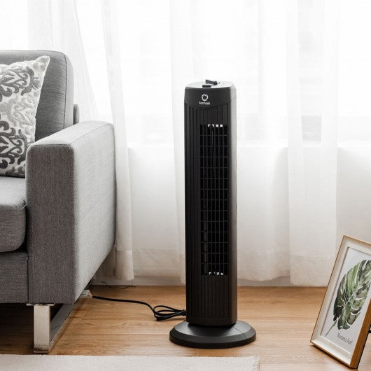 Fantask 35W 28" Quiet Bladeless Oscillating Tower Fan-Black