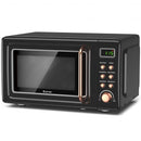 700W Retro Countertop Microwave Oven with 5 Micro Power and Auto Cooking Function-Golden