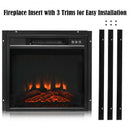 18 Inch Electric Fireplace Freestanding Wall-Mounted Heater with Adjustable LED Flame