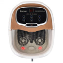 Portable All-In-One Heated Foot Bubble Spa Bath Motorized Massager-Coffee