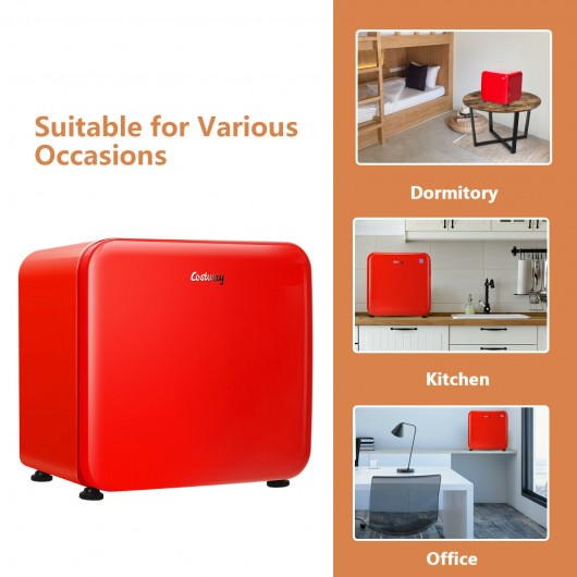 1.6 Cubic Feet Compact Refrigerator with Reversible Door-Red