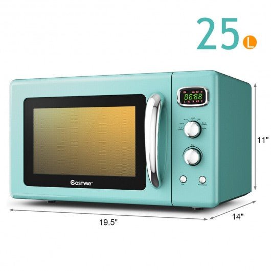 0.9 Cu.ft Retro Countertop Compact Microwave Oven-Green