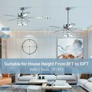 52" Classical Crystal Ceiling Fan Lamp