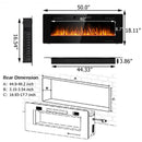 50 inch Recessed Ultra Thin Wall Mounted Electric Fireplace with Timer
