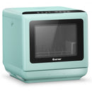 Countertop Air Drying Dishwasher with Water Tank and 5 Programs-Green