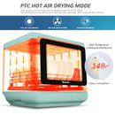 Countertop Air Drying Dishwasher with Water Tank and 5 Programs-Green