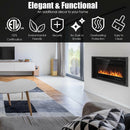 36 Inch Electric Wall Mounted Ultrathin Fireplace with Touch Screen and Timer