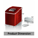 Portable Countertop Ice Maker Machine with Scoop-Red