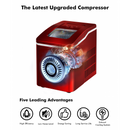 Portable Countertop Ice Maker Machine with Scoop-Red