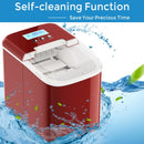 26 lbs Countertop LCD Display Ice Maker with Ice Scoop-Red
