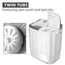 8 lbs Portable Mini Twin Tub Spinner Semi-Automatic Washing Machine