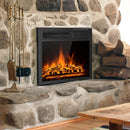 18" Electric Fireplace Insert Freestanding and Recessed Heater Log Flame Remote