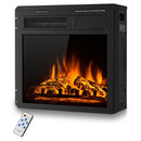 18" Electric Fireplace Insert Freestanding and Recessed Heater Log Flame Remote
