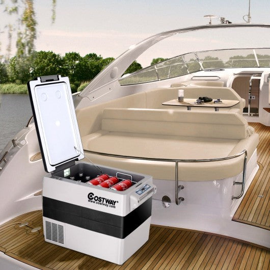 55-Quarts Portable Thermoelectric Electric Car Cooler Refrigerator for Beverage
