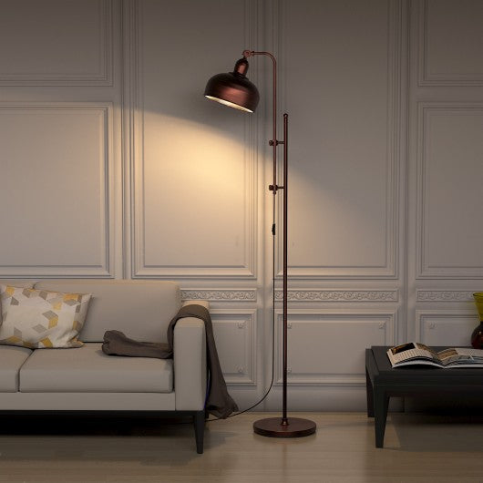 Industrial Floor Standing Pole Lamp with Adjustable Lamp Head