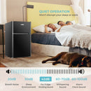 3.3 Cubic Feet Compact Refrigerator with Freezer 2 Reversible Door Mini Fridge-Black