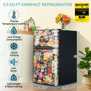 3.3 CU.FT. Compact Refrigerator with Freezer 2 Reversible Door Mini Fridge-Multicolor