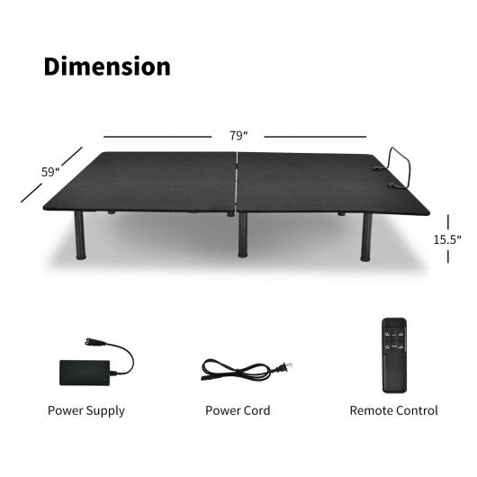 Adjustable Bed Base Frame with Wireless Remote Control