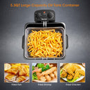 Electric Deep Fryer 5.3QT-21-Cup Stainless Steel 1700W with Triple Basket