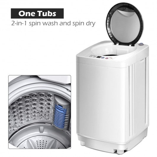 Portable 7.7 lbs Automatic Laundry Washing Machine with Drain Pump for Home Apartment