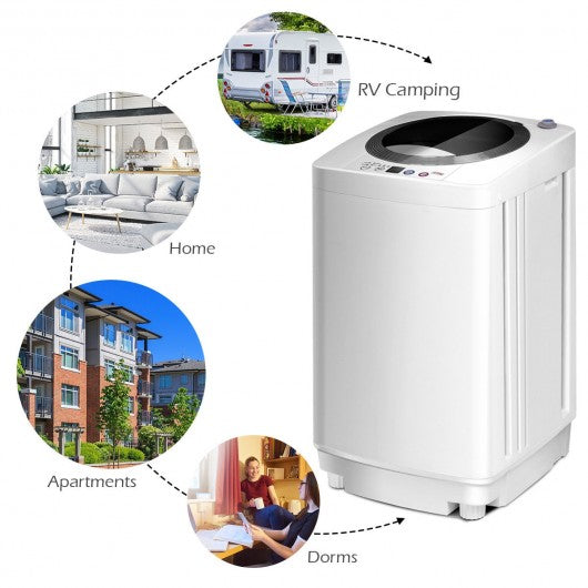 Portable 7.7 lbs Automatic Laundry Washing Machine with Drain Pump for Home Apartment