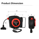 50ft Retractable Extension Cord Reel with Triple Tap Outlet